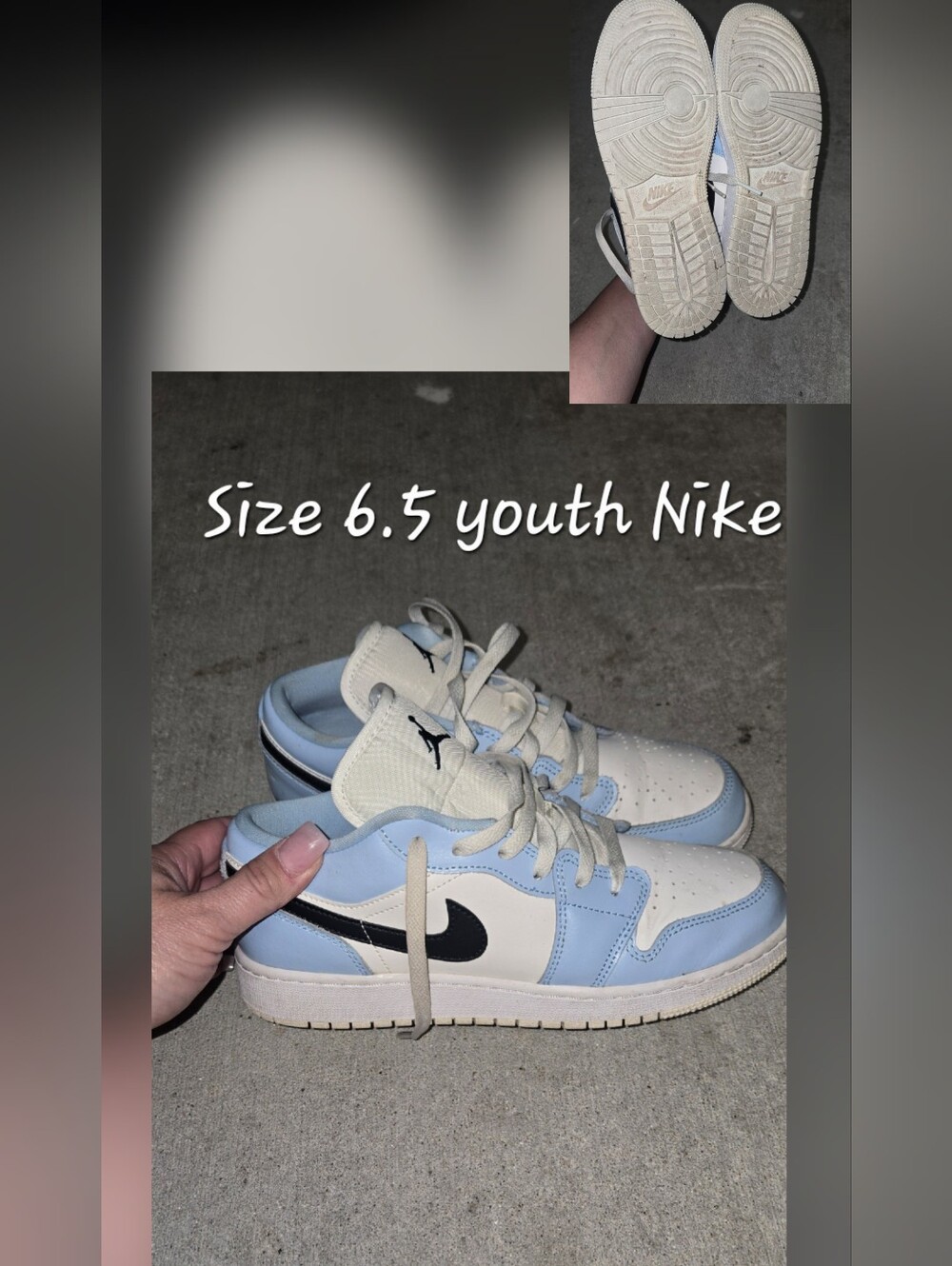 Nike Light Blue and White Low-Top Sneakers